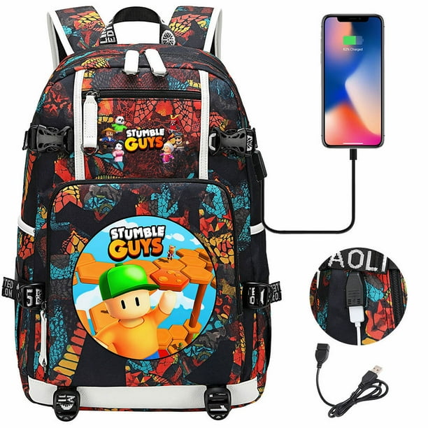 Stumble Guys Backpack USB Charging Computer SchoolBag Business Bag Waterproof Rucksack College Daypack Mochilas
