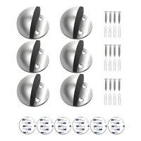 Genérico - Pack 6 Topes De Puerta Media Luna Níquel