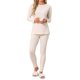 thumbnail image 1 of INSPIRE CHIC Conjuntos de Pijama para Mujer Tejido de Punto Acanalado de Manga Larga Pantalones Conjunto Casual de Salón Conjunto de Dos Piezas Conjuntos a Juego Ropa de Dormir 2XL Beige, 1 of 6