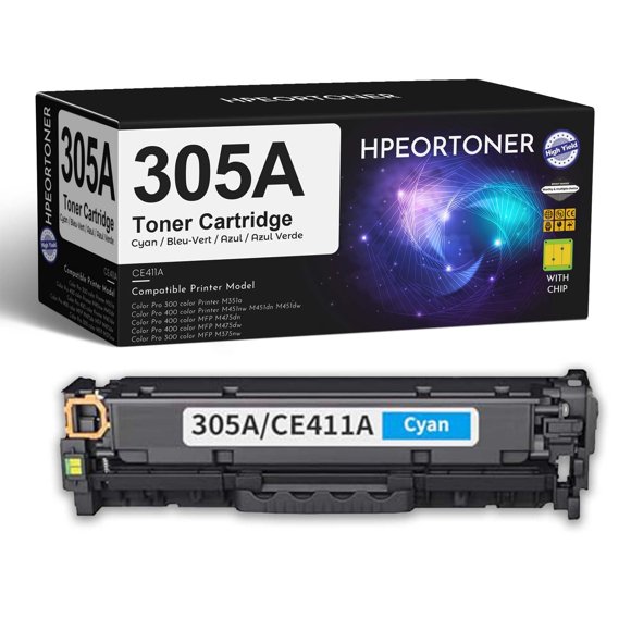 Cartucho de Tóner HPEORTONER 305A CE411A Cian 2800 Páginas