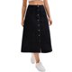 thumbnail image 1 of INSPIRE CHIC Falda de Mujer Regreso a Clases Denim con Botones al Frente Abertura Alta en la Cintura Línea A Bolsillos Midi Falda de Mezclilla L Negro, 1 of 6