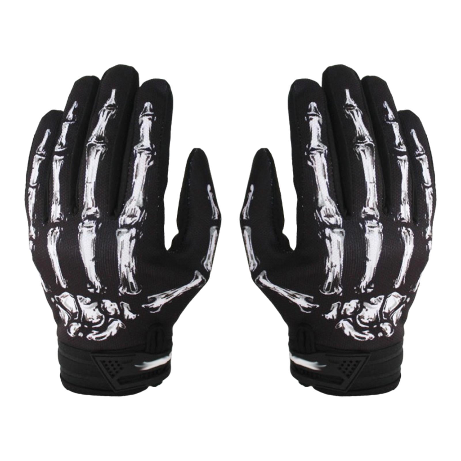 Ioensy - Guantes De Bicicleta Con Patrón De Huella De Esqueleto Para Bicicleta De Carretera Talla M
