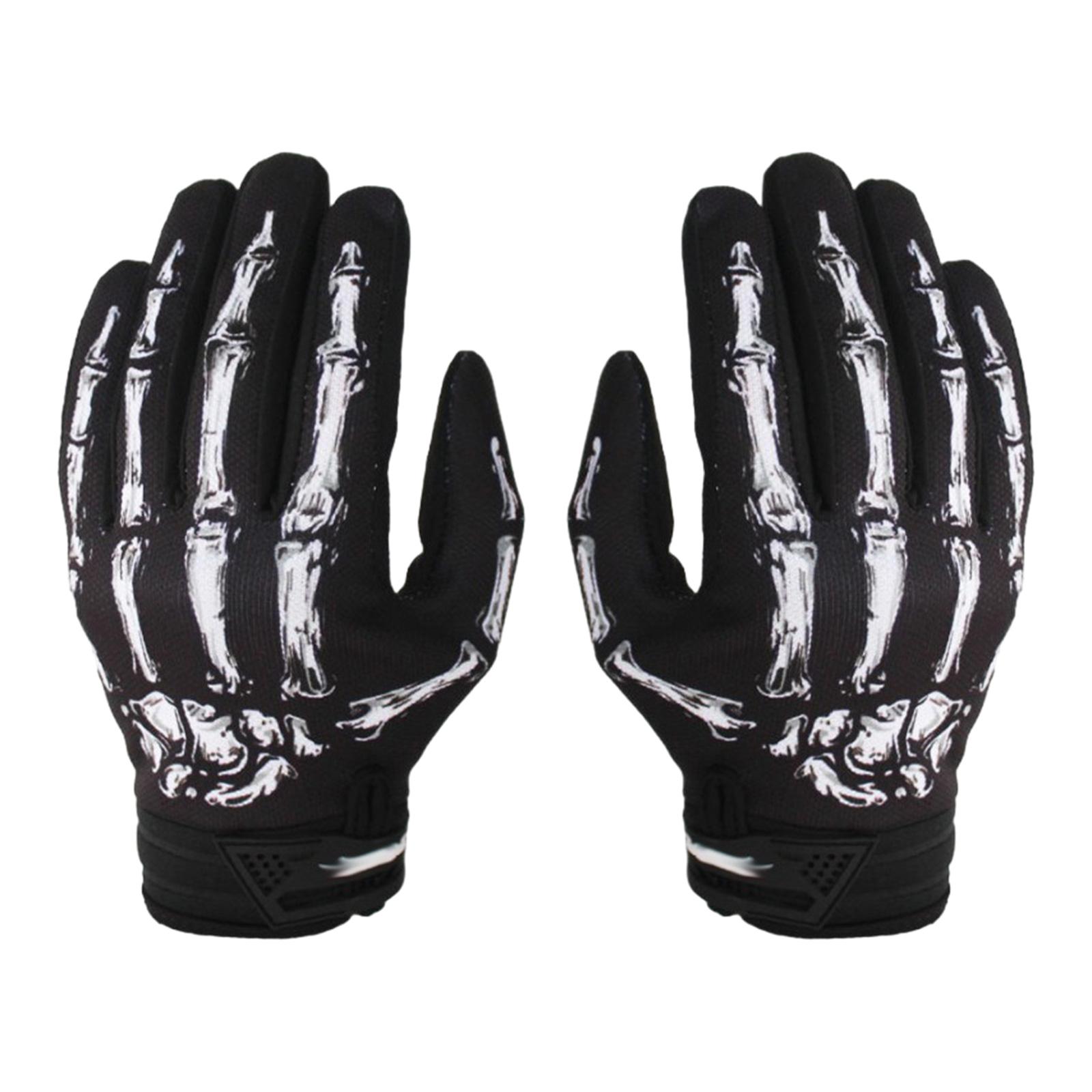 Ioensy - Guantes De Bicicleta Con Patrón De Huella De Esqueleto Para Bicicleta De Carretera Talla M