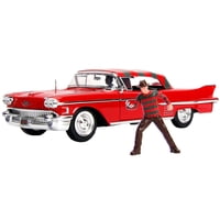 Coche Fundido A Presión Jada Toys Nightmare '57 Cadillac 1:24 Con Figura