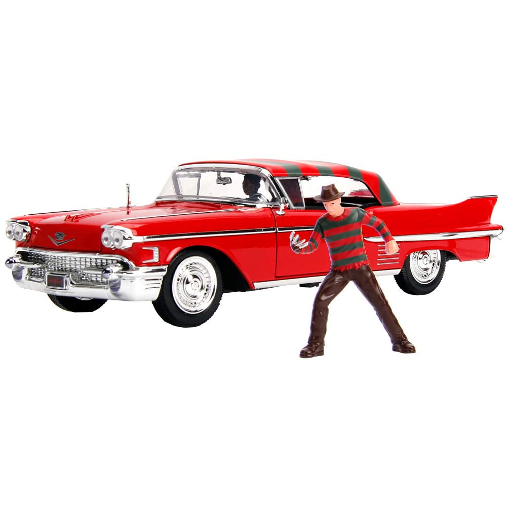 Coche Fundido A Presión Jada Toys Nightmare '57 Cadillac 1:24 Con Figura