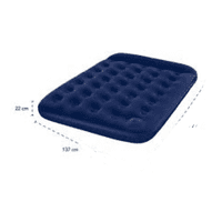 Genérico - Colchon Inflable Doble 2 Plazas C/ Bomba De Pie Azul