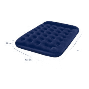 Genérico - Colchon Inflable Doble 2 Plazas C/ Bomba De Pie Azul