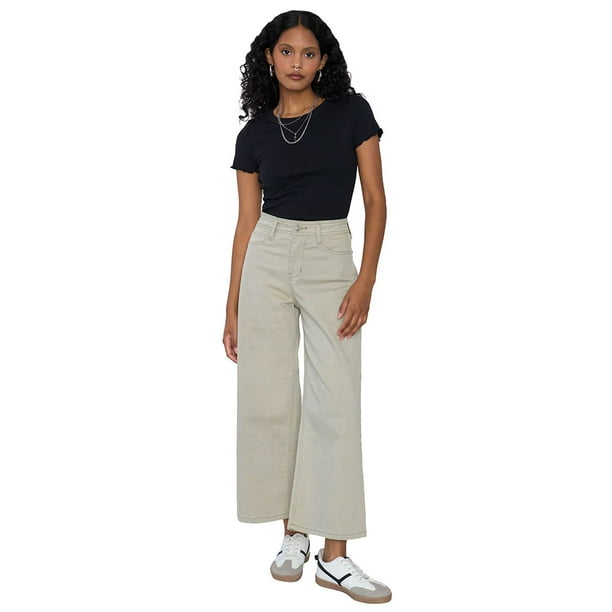 Jeans Mujer Culotte Fit 5 Bolsillos Verde Corona