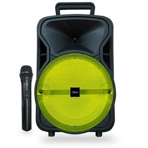 Mlab - Parlante Karaoke 8 Con Micrófono Inalambrido Y Batería Recargable Negro-Verde