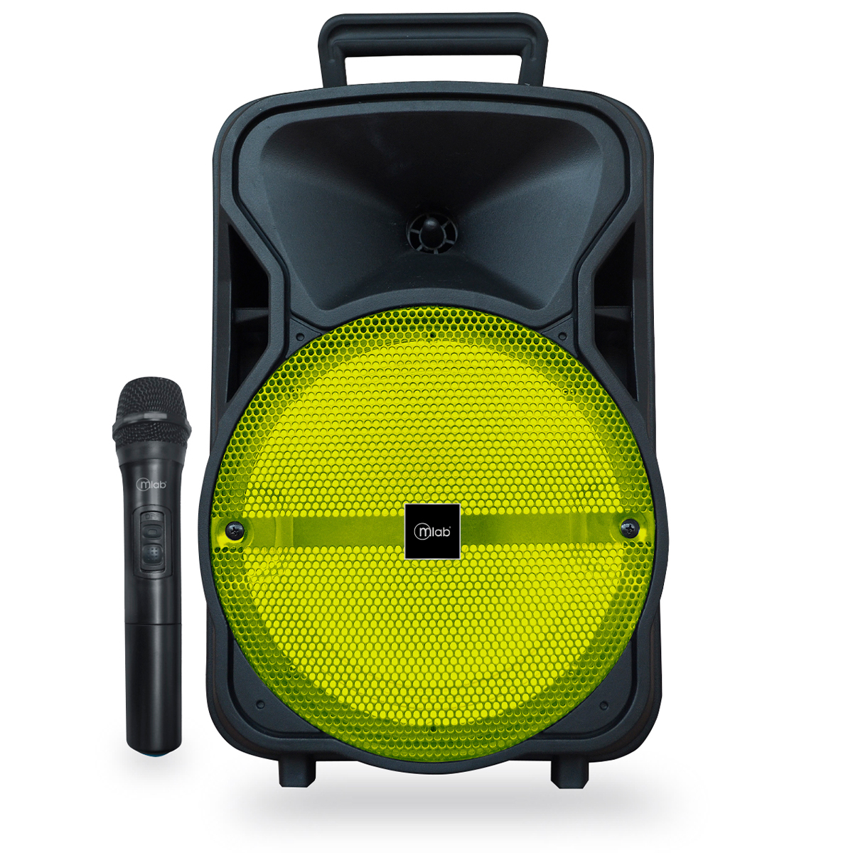 Mlab - Parlante Karaoke 8 Con Micrófono Inalambrido Y Batería Recargable Negro-Verde