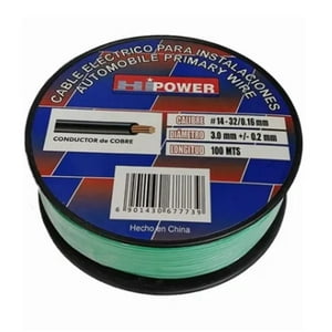 Goodcar - 100 Metros De Cable Eléctrico N°14 Awg Verde