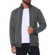 thumbnail image 1 of Sudadera Deportiva de Manga Larga con Cremallera y Cuello Alto para Hombre, Color Sólido, Talla L Gris Oscuro, 1 of 5