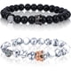 thumbnail image 1 of 2 pulseras de pareja, pulsera de cuentas naturales a juego con corona de rey y reina, pulsera magnética para parejas, joyería para su relación con él y ella, novio, novia, San Valentín, Navidad, anive, 1 of 6