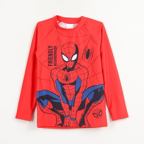 Polera Uv Niño Rojo Personaje Spiderman Marvel