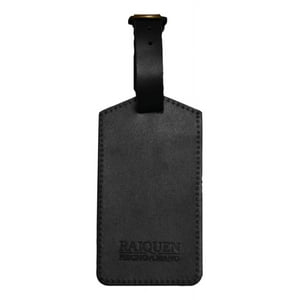 Identificador Para Equipaje Cuero Negro Hecho A Mano Raiquen Cafe Tamaño Unico