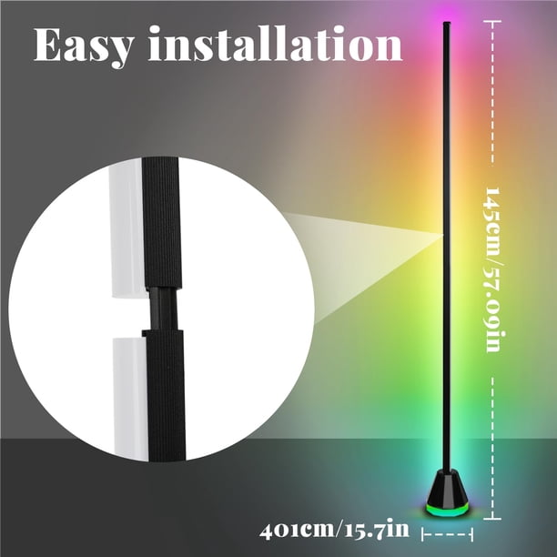 Lámpara de piso de esquina inteligente RGB LED WUTGHUI de 16