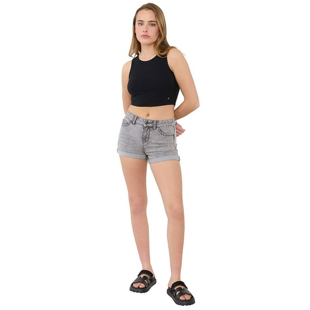 Short Mujer Bota Doblada Gris Corona