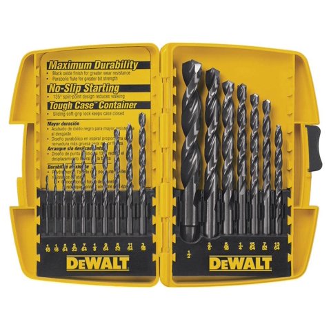 Surtido De Brocas Dewalt Dw1167, 17 Unidades, Color Negro Oxidado