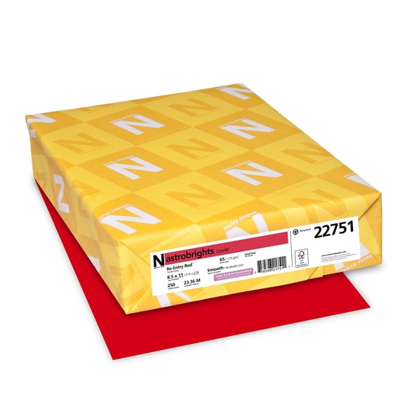 Cartulina Astrobrights 21x29 cm 250 hojas Rojo Re‑Entry