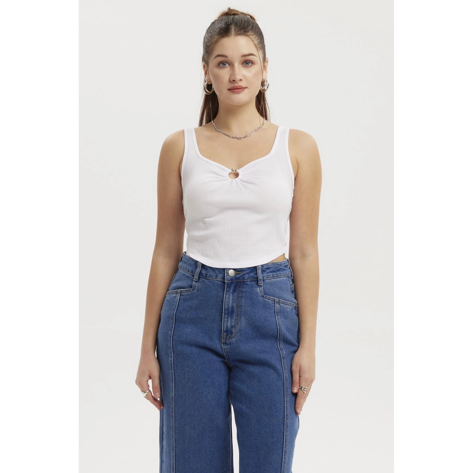 Fashionspark - Polera Mujer Argolla Blanco