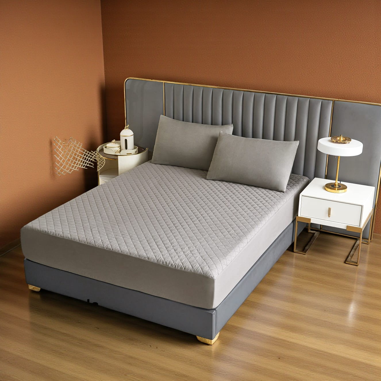 Genérico - Cubrecolchón Impermeable King + 02 Fundas De Almohada Arena