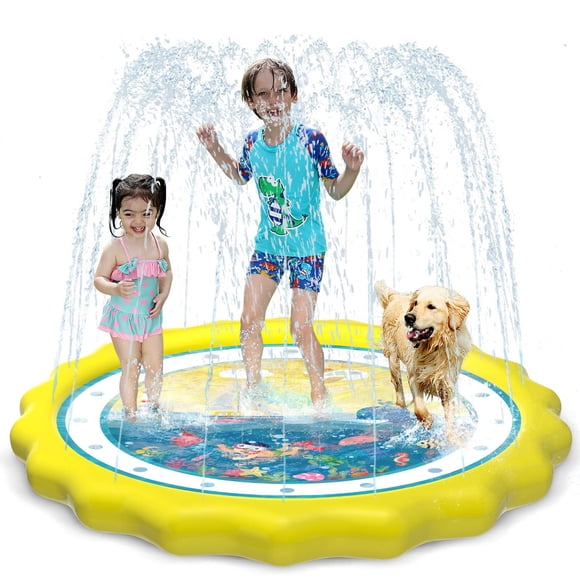 Aspersores Splash Pad HITOP Kids para exteriores con 60 juguetes acuáticos