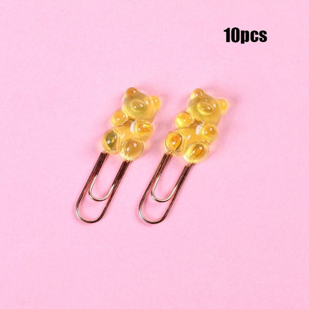 10pcs/lot Cute Rose Gold Bear Paper Clips - Perfect for Office Lady Style Decoration!