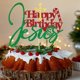 thumbnail image 4 of Adorno para pastel Gtseryeio ¡Feliz Cumpleaños Jesús! con purpurina, 4 of 6