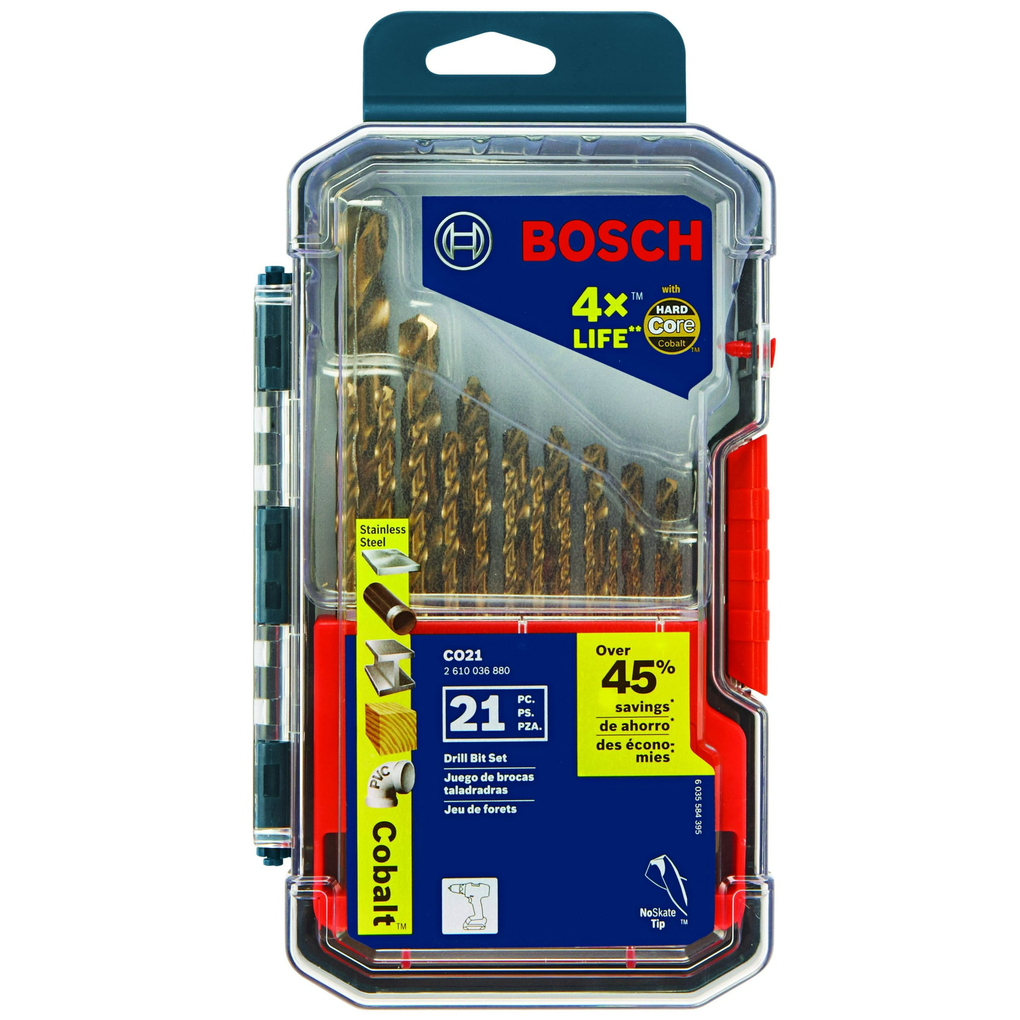 Juego De Brocas Bosch Co21 De 21 Piezas De Metal Cobalto Con Funda