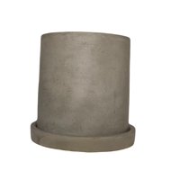 Decogreen - Macetero Cemento Cilindro Con Plato 13X13Cm