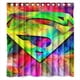 thumbnail image 1 of Cortina de ducha colorida con el personaje de Superman, juego de cortina de baño con ganchos, tamaño 66 x 72 pulgadas, 1 of 3