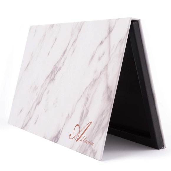 Paleta de maquillaje Allwon Magnetic Marble con espejo (blanca)