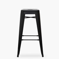 Form Design - Taburete Alto 76 Tolix Asiento Metal Negro