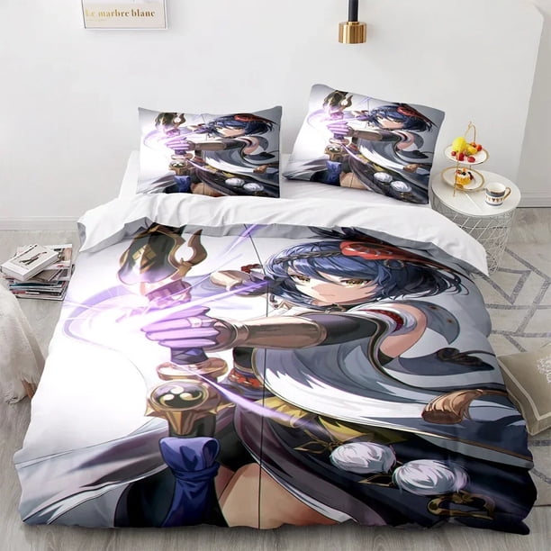 Game Genshin Impact Comforter Bedding Sets Quilt Bed Cover Duvetcover Pillow Case Sets Kids Adult Size Bed Sheets