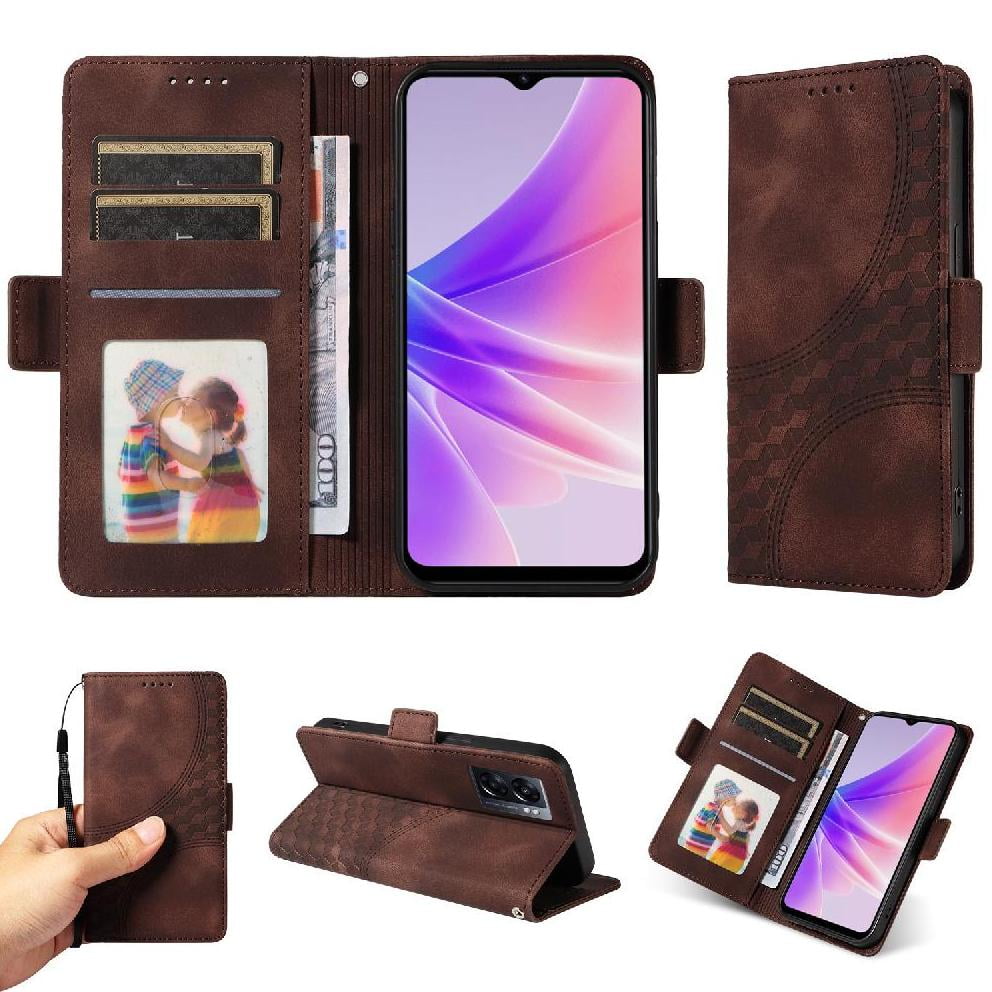 Carcasa Foxdock Oppo A77 5g De Cuero Pu, Diseño Acolchado Clásico, Protección Contra Caídas Y Rayones