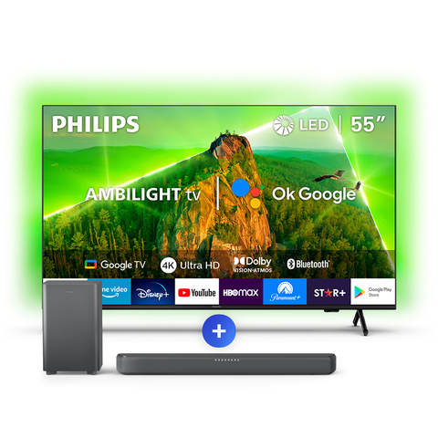 Philips - Ambilight Tv 55"" Pud7908 + Soundbar Tab5309 Performance