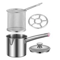 Magideal - Sartén, Freidora, Olla, Cacerola Para Leche, Patatas Fritas, Olla De Cocina Multifunción Universal Con Tapa, Sartén Para Saltear, Utensilios De Cocina Estilo F