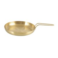 Bothyi - Sartén Antiadherente Sartén Redonda De Fondo Plano Para Barbacoa Vajilla Para Parrilla M Con Mango Dorado