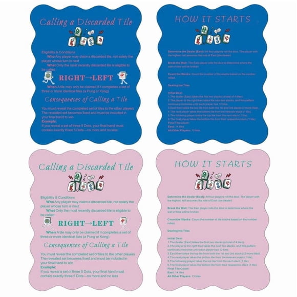Barajadores de fichas de Mahjong ZWFCGMMBC, reglas de Mahjong, set de 4 piezas