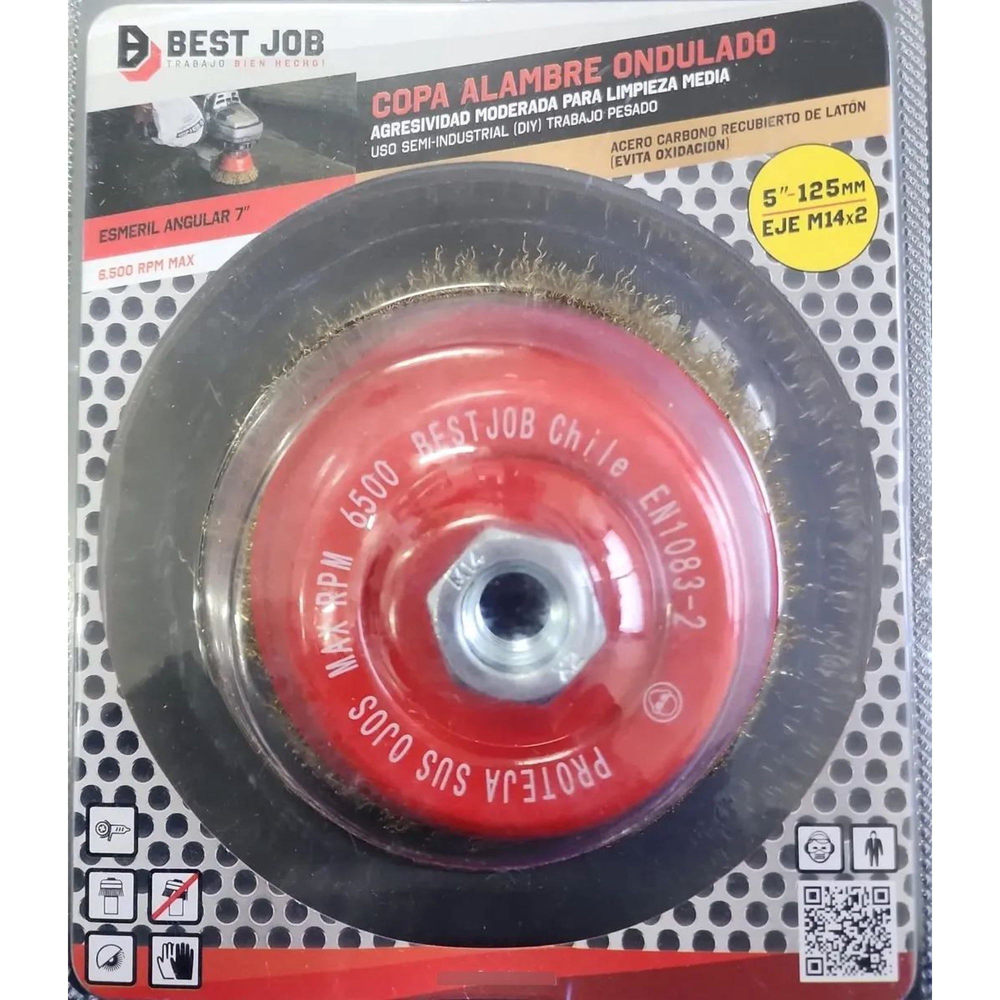 Metalfer - Cepillo De Alambre Grata Copa Ondulado 5 X 125mm