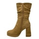 thumbnail image 5 of Bota de Mujer Camel con Plataforma y Diseño Arrugado, 5 of 5