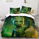 thumbnail image 1 of Marvel Groot Duvet Cover Cartoon Anime Groot Bedding Set 3D Printed Rocket Raccoon Duvet Cover Kids Gift Bedroom Decoration Bed Sheets, 1 of 5