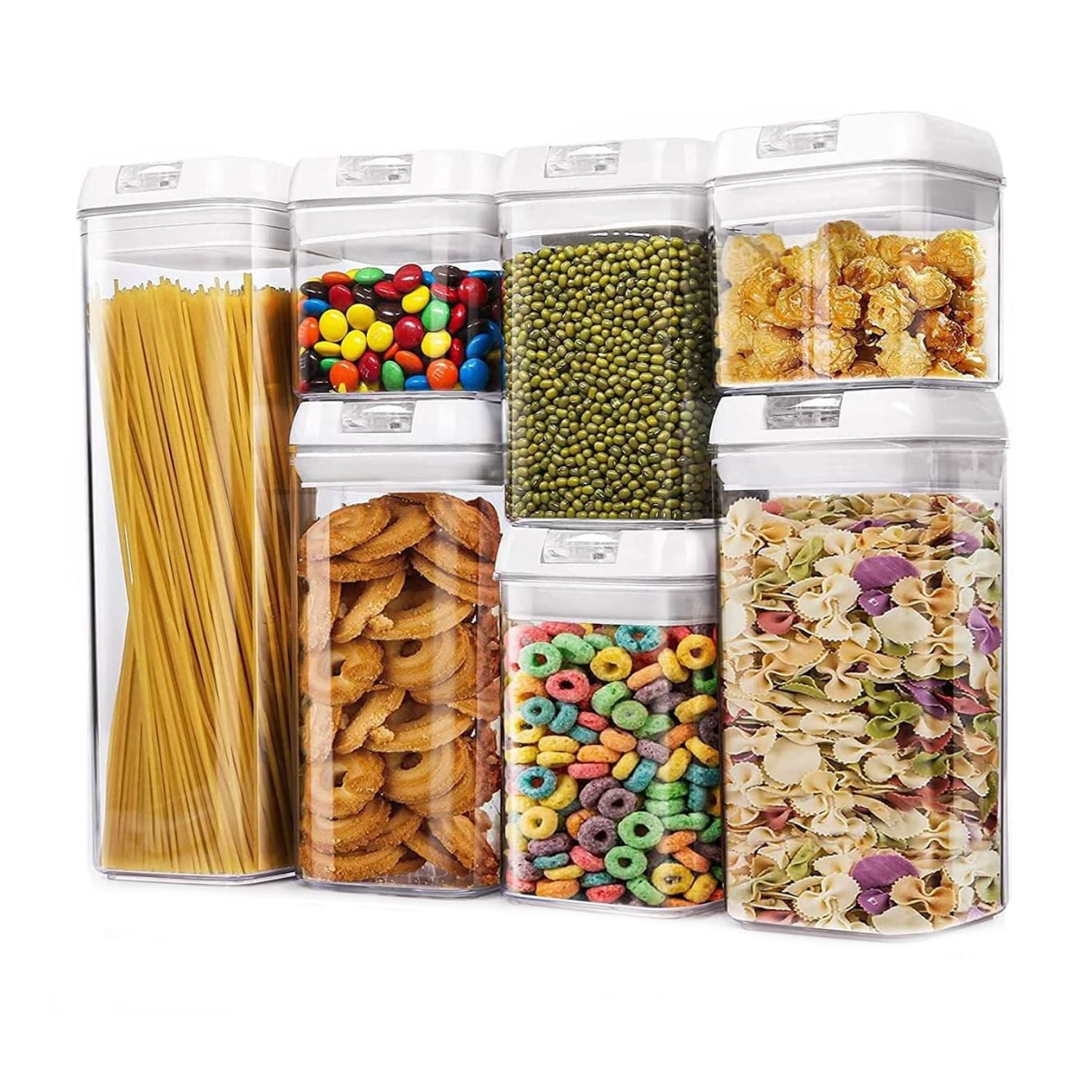 Importclick - Set 7 Contenedores Herméticos Almacenamiento Despensa Cocina Plásticos