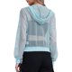 thumbnail image 3 of INSPIRE CHIC Chaqueta con puños acanalados para mujer Sudadera con capucha Chaqueta bomber de malla M Azul claro, 3 of 6