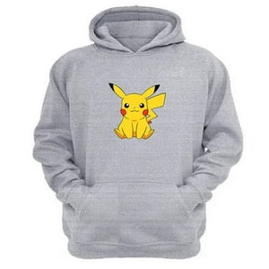 Genérico - Polerón Canguro Pikachu Gris Claro Talla Xl Unisex