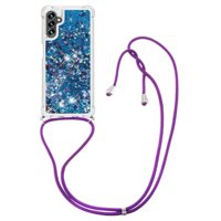 Funda Foxdock Para Samsung Galaxy M13 5G Con Cuerda Ajustable, Brillo Líquido, Protección Antigolpes Y Lente – Ideal Para Regalo