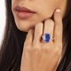 thumbnail image 2 of Anillo BERTHA Juliet chapado en oro rosa de 18 quilates con circonita cúbica azul oscuro, talla 6, 2 of 3