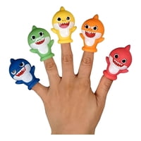 Genérica - Kit 5 Juguete De Baño Titeres Dedo Baby Shark Tiburon Bebe