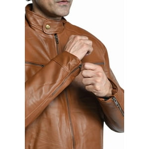 Chaqueta De Cuero Sharo Classic Leather Marrón Hombre