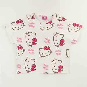 Polera Manga Corta Niña Blanco Full Print Hello Kitty
